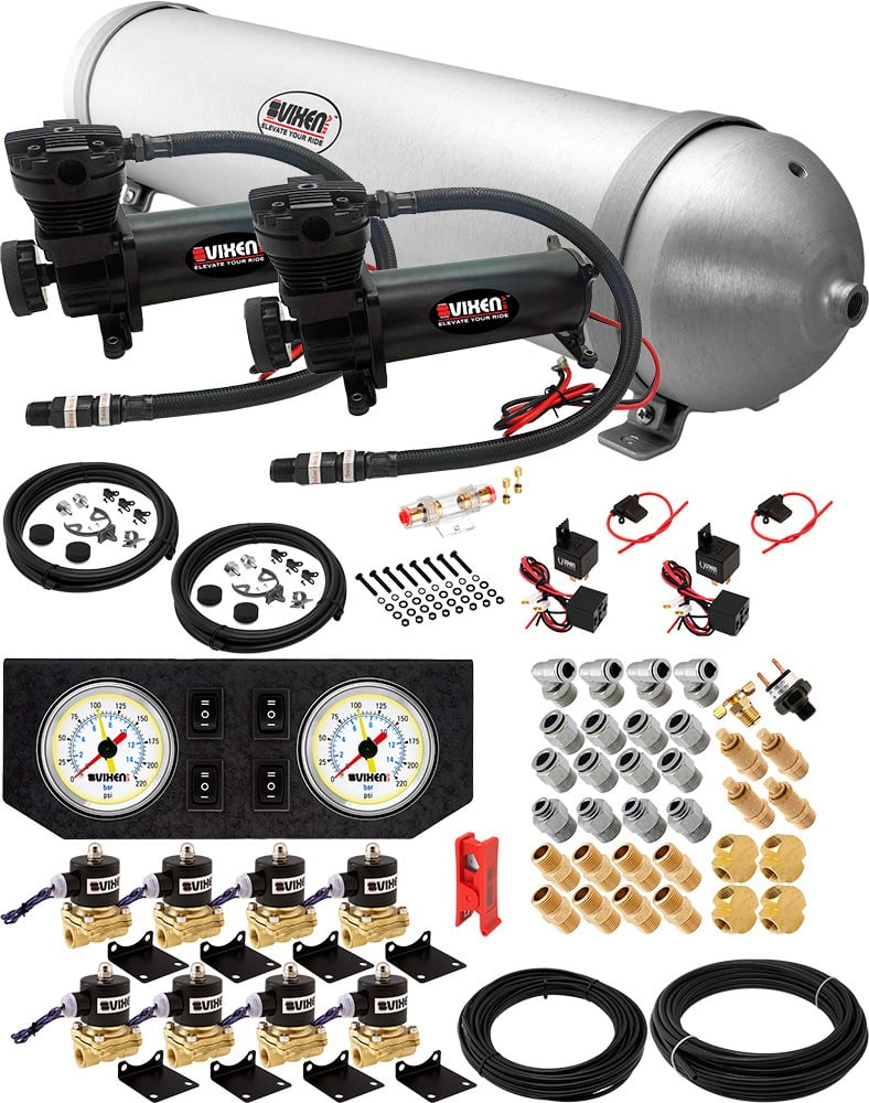 Vixen Air Suspension Kit for Truck/Car Bag/Air Ride/Spring. On Board System Dual 200psi