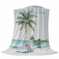 thumbnail image 6 of Coastal Blanket Soft Cozy Warm Throw Blanket for Couch, Plush Fuzzy Flannel Fleece Blankets for Sofa, Summer Beach Nautical Ocean Palm Tree Bed Blankets Lightweight Gifts for Women, 50"x80", 6 of 9