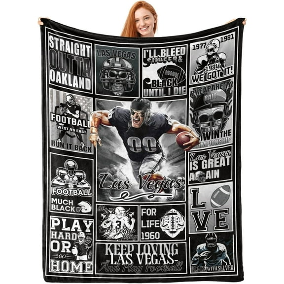Football Blanket Football Fan Gifts for Men Women Kids Football Team Fans Blanket Super Cozy Soft Lightweight Travel Throw Blanket for Living Room 50"x40"