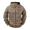 thumbnail image 1 of Ceisia Men's casual sports solid color hooded jacket pocket long Gift sleeve outerwear, 1 of 4