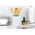 thumbnail image 4 of Home Basics Ceramic Retro Mason Jar Utensil Organizer Holder, White, 4.5x7 Inches, 4 of 4