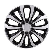 Coast 2 Coast 106114SB 14 in. 10 Spoke Wheel Cover, Silver & Black - Set of 4
