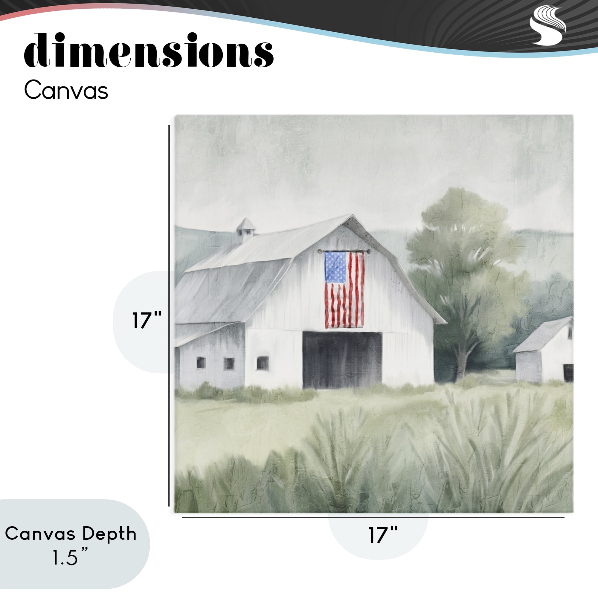 Stupell Industries Home USA Flag Barn Canvas Wall Art, design by Kim Allen