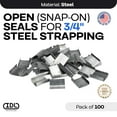 thumbnail image 4 of IDL Packaging Open (Snap-On) Seals for 3/4" Strap Width Steel Strapping (Pack of 100) - Superior Holding Power, 4 of 7