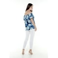 thumbnail image 2 of Women's Hawaiian Off-Shoulder Ruffle Muumuu Top in Pacific Palm Navy M, 2 of 5
