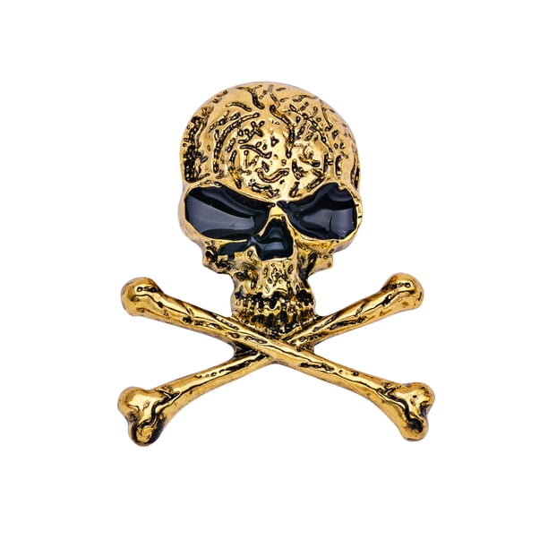 Qarigey Broche de calavera de estilo Punk, broches encantadores de tibias cruzadas para mujer, bisutería de moda para el Día de San Valentín, Pascua, Accesorios de disfraces Oro Qarigey AP004648-02