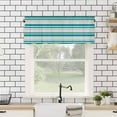 thumbnail image 4 of Teal Stripes Kitchen Valances for Windows 60x18 Inch Kitchen Curtains Valances Rod Pocket Modern Minimalist Horizontal Ombre Lines Bathroom Window Valances for Window Treatment Decor, 4 of 6