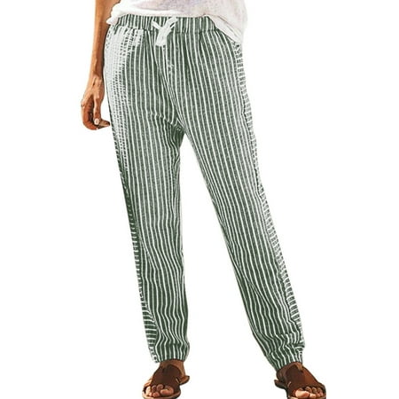 

Dadaria Wide Leg Pants for Women High Waist Casual Loose with Pocket Printing Trousers Long Pants Green XXL Female