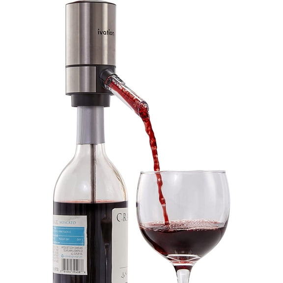IVATION Stainless Steel Wine Aerator & Dispenser Spout with Pouring Stopper