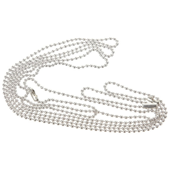 LEORX Stainless Steel Bead Chains for DIY Jewelry Making Crafts Silver Color 4pcs