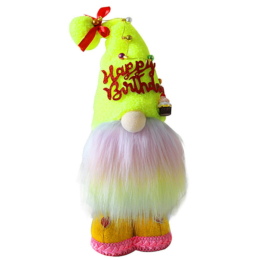 Cieken Happy Birthday Gnome Plush Decor Ornament Summer Gnomes Handmade Scandinavian - Walmart