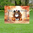 thumbnail image 2 of Happy Thanksgiving Papillon Turkey Costume Pumpkins Autumn Leaves Yard Sign Pap Butterfly Dog Lover Outdoor Home Lawn Garden Porch Decor - 13014, 2 of 5