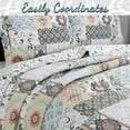 thumbnail image 5 of Cozy Line Home Fashion Floral Patchwork Microfiber Quilt Set, Queen - Reversible, 5 of 5