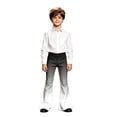 thumbnail image 3 of UJNDER Kids Gradient Color Flared Trousers Elastic Waist Soft Comfortable Blend Everyday Wear Kids Pants,01_Light Gray,13-14 Years, 3 of 6