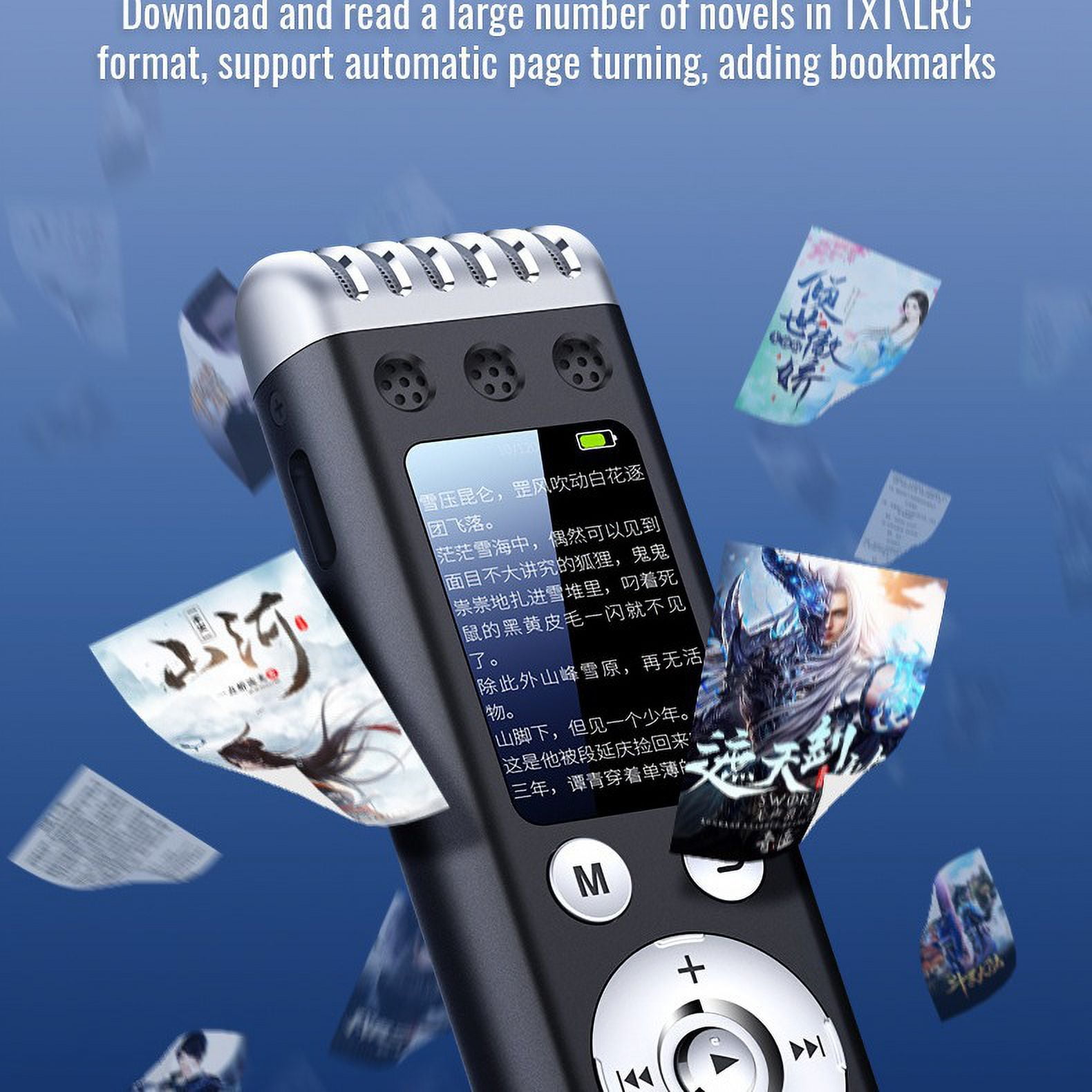 CJBZLCPCOO new Q88 dual microphone work recorder mp3ai intelligent high definition noise reduction voice recorder