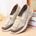 thumbnail image 7 of Gpaecead Women's Knit Flats Breathable Mesh Hollow Slip On Soft Sole Lightweight Comfortable Casual Walking Shoes For Daily Khaki, 7 of 7