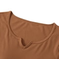 thumbnail image 5 of Nestiefly Womens Short Sleeve Shirts with Built in Bra V Neck Basic Tee Tops Summer Athletic Workout Yoga Padded Shirts Coffee S, 5 of 7