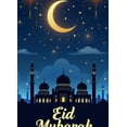 thumbnail image 4 of LUUFILx Eid Mubarak Banner Moon Stars Hanging Lanterns Mosque Festive Backdrop Decoration Celebrations Muslim Event Printing Party Supplies Photography Props, 4 of 8