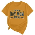 thumbnail image 2 of Tittly T Shirts for Women Tshirts Shirts Women's In My Boy Mom Printed T Shirt Cotton Round Neck Casual Short Sleeves Basic Tees Summer Tops Gold S, 2 of 4