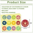 thumbnail image 2 of 1Set 120Pcs 2 inch Bee Envelope Stickers Round Self Adhesive Stickers Paper Colorful Animal Bees Flower Labels Art Sticker Gold Foil Embossed Decals for Wall Classroom Window Scrapbook Decoration, 2 of 8