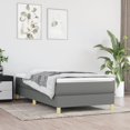 thumbnail image 1 of vidaXL Bed Frame Dark Grey 100x203 cm Twin XL Fabric, 1 of 5