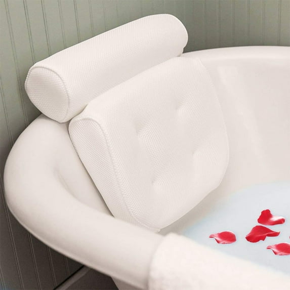 Bath Pillow,Ergonomic Bathtub Spa Pillow with 4D Air Mesh Technology and 4 Suction Cups,Fits All Bathtub