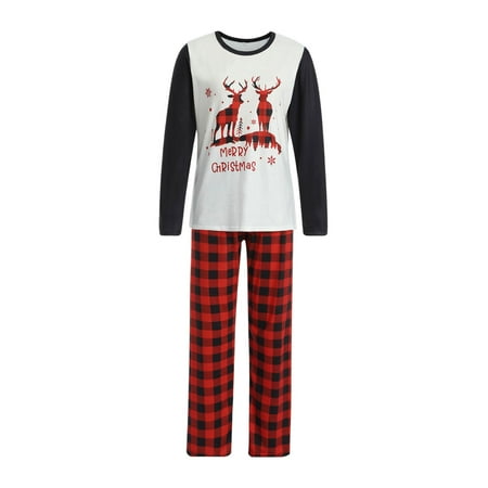 

Liliz Christmas Parent-child Nightwear Plaid Printed Pattern Tops and Pants