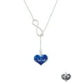 thumbnail image 2 of Delight Jewelry Silvertone Large Blue Flying Santa Heart with AB Crystals Silver tone Elegant Infinity Lariat Necklace, 2 of 4