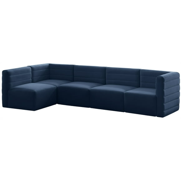 Meridian Furniture Quincy Navy Velvet Modular Sectional