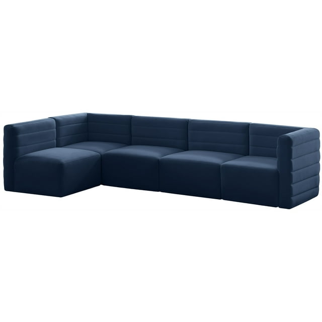 Meridian Furniture Quincy Navy Velvet Modular Sectional