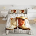 thumbnail image 2 of Homewish Female Men Cowboy Cowgirl Boots Bedding Comforter Set 2pcs,Western Theme Twin Comforter Sets Microfiber,Retro Vintage Cabin Breathable Bedding Set,Microfiber Bedroom Decor,Reversible, 2 of 8