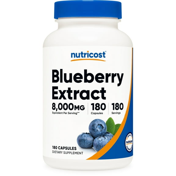 Nutricost Blueberry Extract 8000mg Strength (160mg 50:1 Extract), 180 Capsules, Supplement