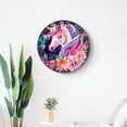 thumbnail image 4 of 12 Inch Wall Clock Battery Operated Silent Clock Decorative for Office, Kitchen, Outdoor, Living Room，Cute Unicorn Flower Retro Beautiful, 4 of 4
