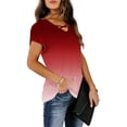 thumbnail image 4 of SROBPTY Womens Summer Tunic Tops, Casual T Shirts for Women, Womens Casual V Neck Short Sleeve Loose T Shirt Blouse Tops Multicolor,XXXL, 4 of 4
