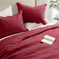 thumbnail image 6 of Ameha 3 Piece Reversible Quilt Set Ultra Soft Floral Coverlet Microfiber Bedding Set Cal.King Burgundy All Season, 6 of 11