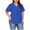 #Blue, variant on DPTALR George Women's Plus Size Summer Short Sleeve V Neck Chiffon Blouses,Loose Fit Business Casual Tunics,Black,Size XXL