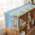 thumbnail image 6 of Table Runners 108 Inches Long Dress Scarves, Summer Nautical Farmhouse Coffee/Dining/Kitchen Table Runner for Living Room, Coastal Beach Starfish Coral Shell Blue 13x108 Inch, 6 of 9