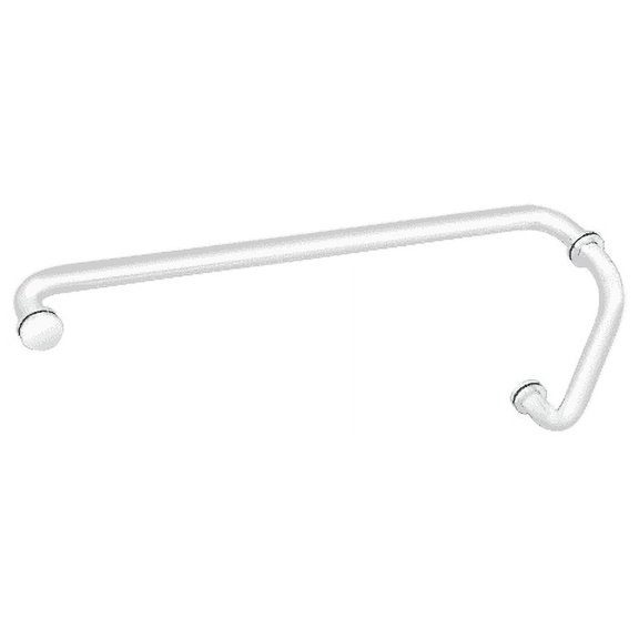 CRL BM8X22W White 8" Pull Handle and 22" Towel Bar BM Series Combination With Metal Washers