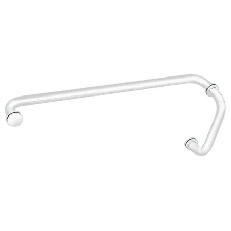 CRL BM8X24W White 8 Pull Handle and 24 Towel Bar BM Series Combination With Metal Washers