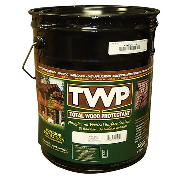 TWP 203 Gold Shake and Shingle Sealant - Professional Strength, Deep Penetrating Wood Protectant, UV & Water Resistant, Easy Apply - 5 Gallon
