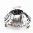 thumbnail image 1 of Rejilla de acero inoxidable para cocinar al vapor, pequeña vaporera doméstica, placa de vapor plegable para cocinar al vapor verduras con agua y placa de drenaje para frutas, 1 of 5