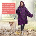 thumbnail image 4 of Wearable Oversized Blanket,Purple Gothic Floral Pattern Wearable Blanket Hoodie for Adults,Cozy Hooded Blankets with Super Pockets,Super Warm Fuzzy Pullover for Women & Men, 4 of 6