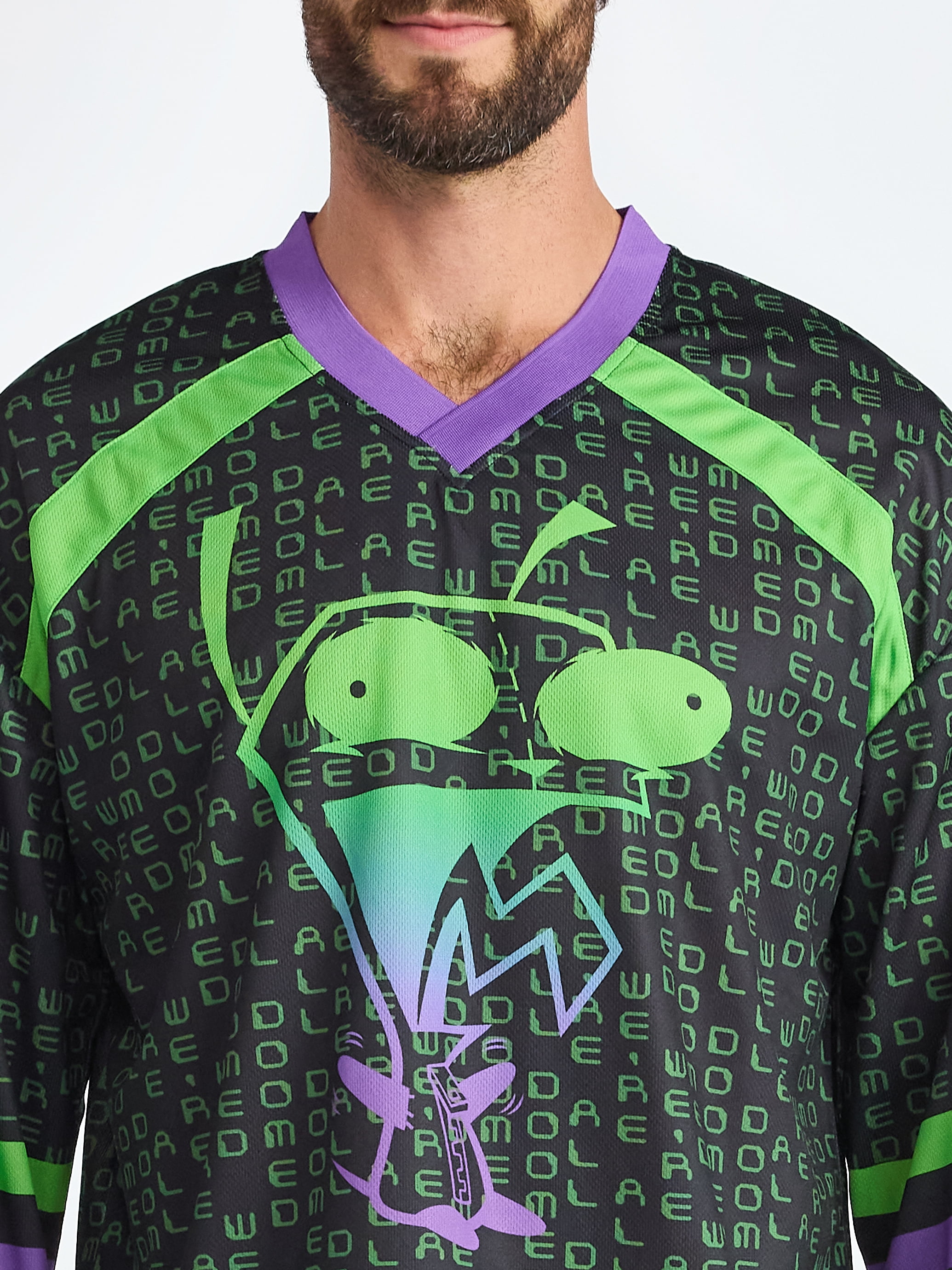 Invader Zim Men's & Big Men's Graphic Hockey Jersey with Long