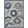 thumbnail image 2 of Nourison Aloha Indoor/Outdoor Floral Contemporary Blue/Grey 9' x 12' Area Rug, (9' x 12'), 2 of 9