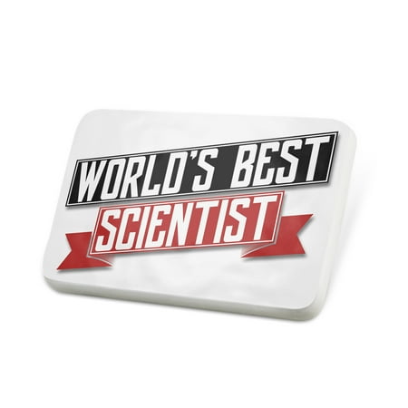 Porcelein Pin Worlds Best Scientist Lapel Badge – (Best Scientist In The World)