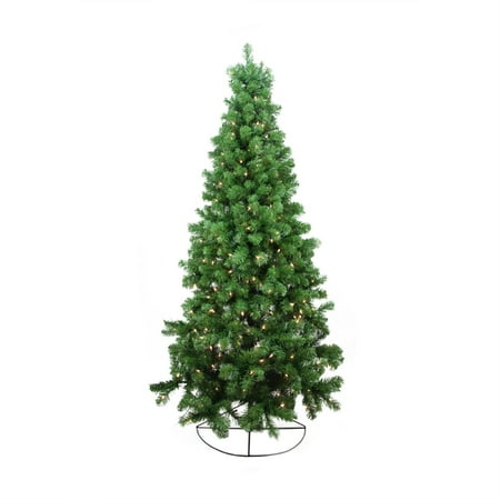 Assorted Pine Trees - 6' Pre-Lit Pine Artificial Wall Christmas Tree - Clear Lights