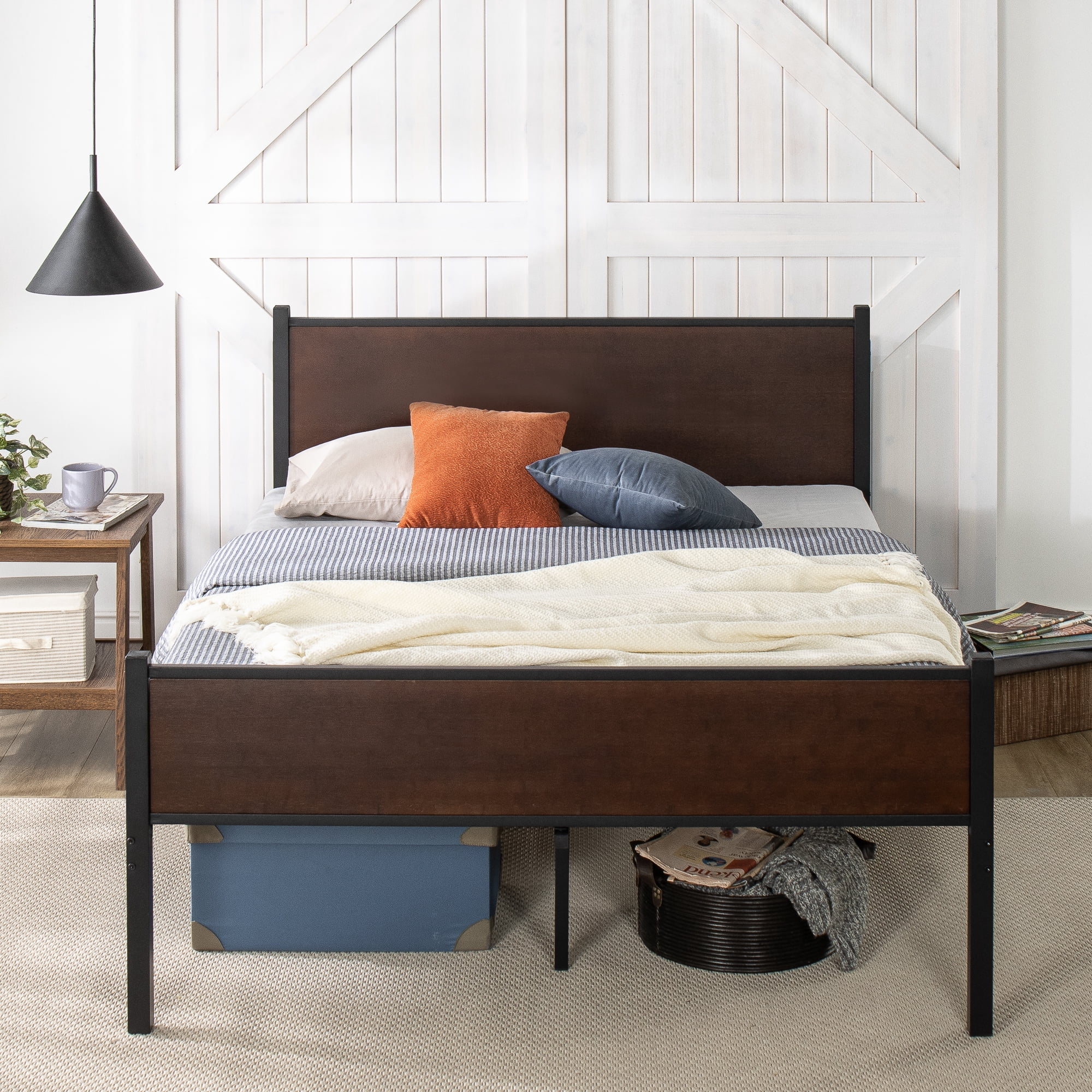 Zinus Tucker 35" Bamboo and Metal Platform Bed Frame, Full