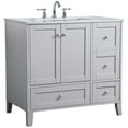 thumbnail image 4 of Elegant Decor Sommerville 36" Single Quartz Top Bathroom Vanity in Gray, 4 of 15
