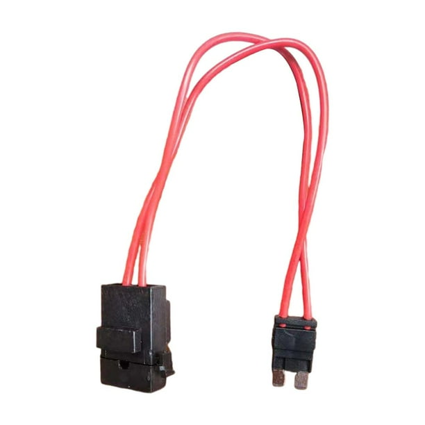 Conjunto de adaptador de fusibles para arnés de enchufe colector de corriente de 2 pines para automóvil con fusible negro ACTUAR