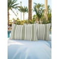 thumbnail image 6 of Outdoor Pillows Waterproof, Sage Green Stripe Bedding Throw Pillows with Insert for Couch Sofa Bed, Modern Striped Minimalist Geometric Lines 12x20 Inch Pillowcases Decorative Patio Pillow Set of 2, 6 of 8
